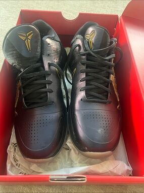 Nike Kobe V Protro Box Label - Eggplant/Black/Metallic Gold